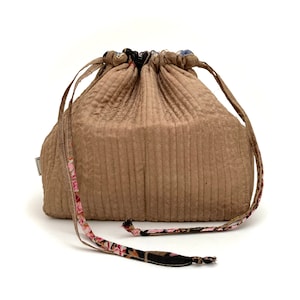 Bolsa de maquiagem grande Siri de seda vintage, bolsa de cosméticos, bolsa de projeto