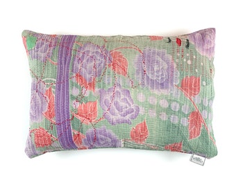 Vintage Kantha Cushion Cover , Pillow Case, 40 cm x 60 cm, 15.7 x 23.6 inch