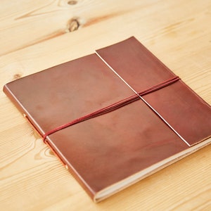 Fair Trade Square Plain Leather Photo Album Scrapbook 28 x 28 cm 11x11 in Eco-friendly and Handmade image 4