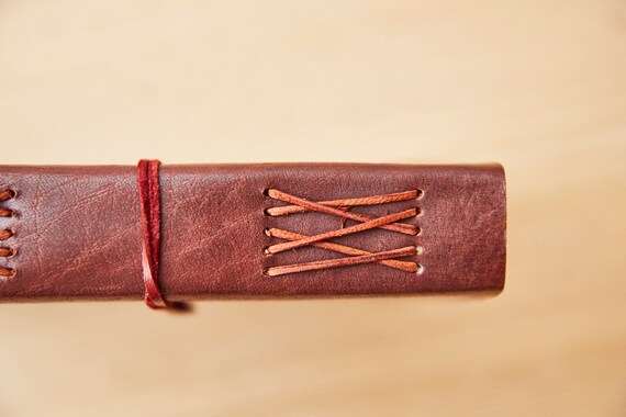 Fair Trade Handmade Eco Small Ganesh Design Embossed Leather Journal Notebook 
