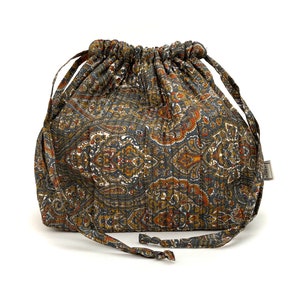 Bolsa de maquiagem grande Siri de seda vintage, bolsa de cosméticos, bolsa de projeto