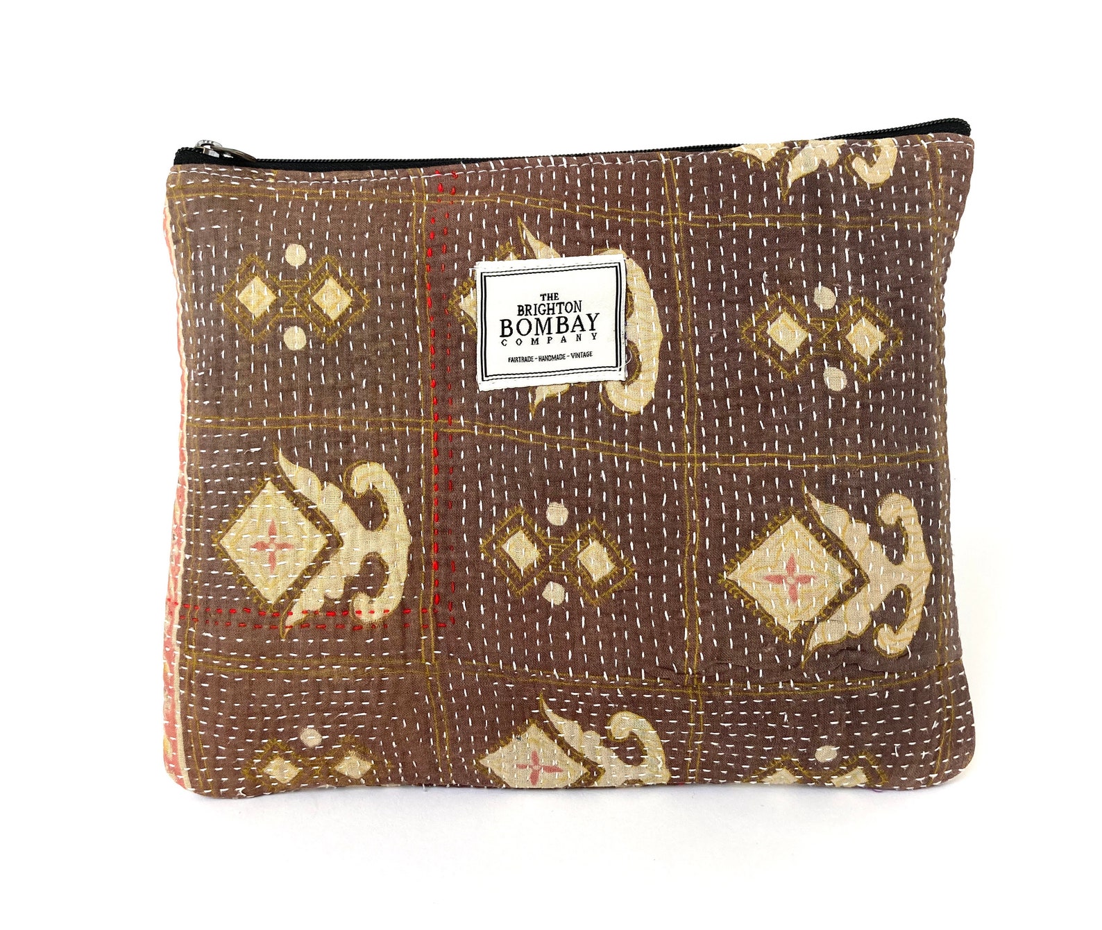 Vintage kantha large make up bag cosmetic bag clutch bag etsy uk