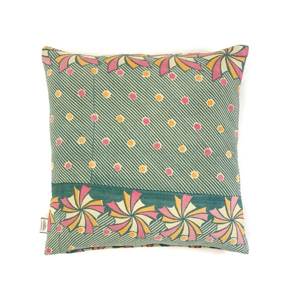 Vintage Kantha Cushion Cover Pillow Case, 60 Cm X 60 Cm