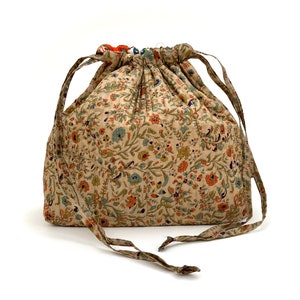 Bolsa de maquiagem grande Siri de seda vintage, bolsa de cosméticos, bolsa de projeto