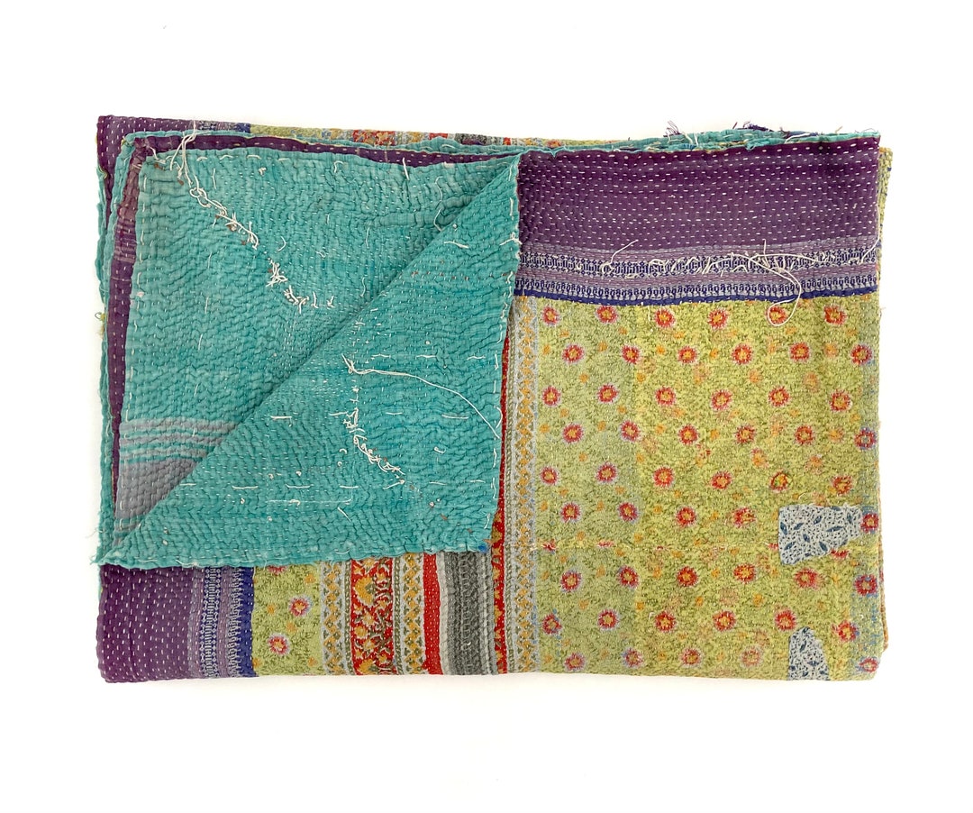 Buy One of A Kind Kantha Quilt, Patchwork Quilted Kantha, Bedspread Coverlets Kantha Throws for