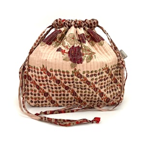 Bolsa grande de maquiagem Siri de seda vintage, bolsa de cosméticos, bolsa para projetos