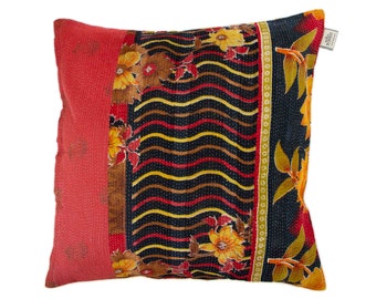 Vintage Kantha Kussenhoes, Kussensloop, 60 cm x 60 cm