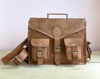 Leather Laptop Satchel,, Leather Shoulder Messenger Bag, Leather Bag For Men, Crossbody Bag