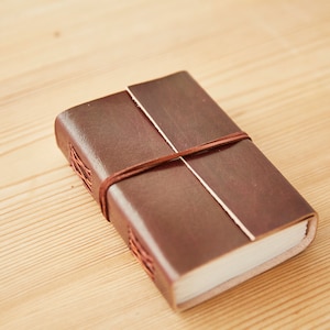 Fair Trade Small Plain Leather Journal Notebook 9 x 13.5 cm Eco-friendly and Handmade