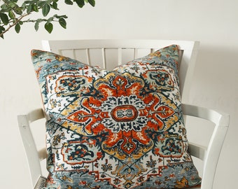 Printed Cotton Cushion Cover: Vintage Persian Carpet Design
