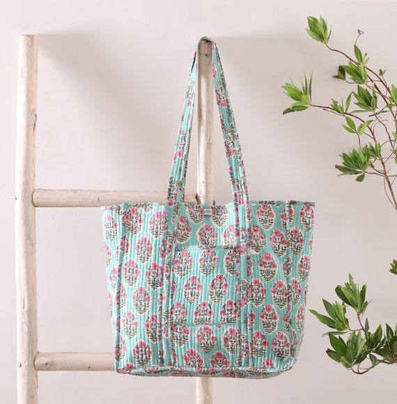 Buy Hand Printed Tote Bag Oversized Tote Weekender Bag Large  