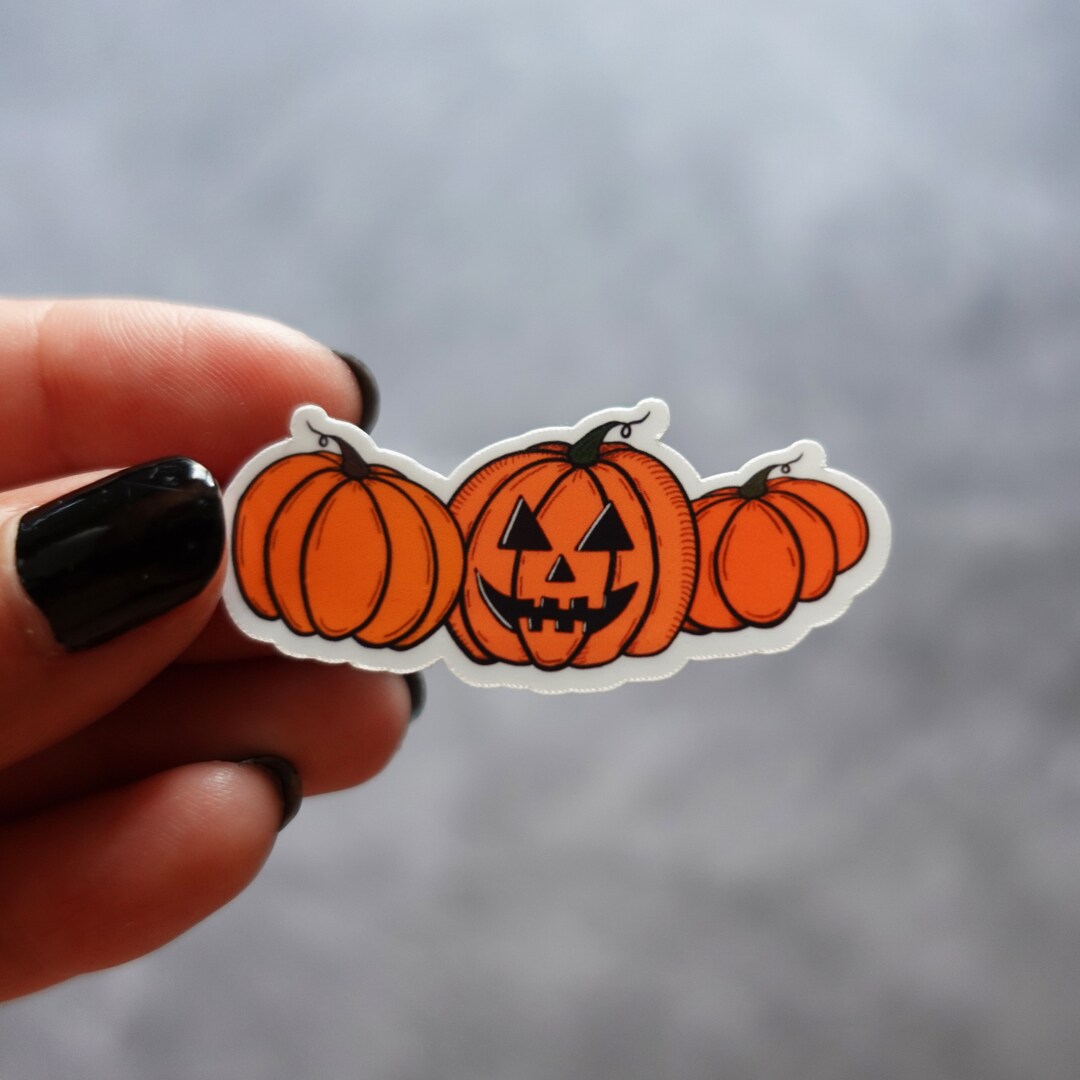Orange Pumpkins Sticker, Halloween Sticker, Jackolanterns, Halloween