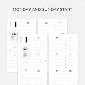 PRINTABLE 2024 Weekly Planner Inserts Set 2 Instant Download Personal ...