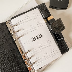 PRINTED 2021 Planner Dashboard Calendar Year at a Glance | Etsy