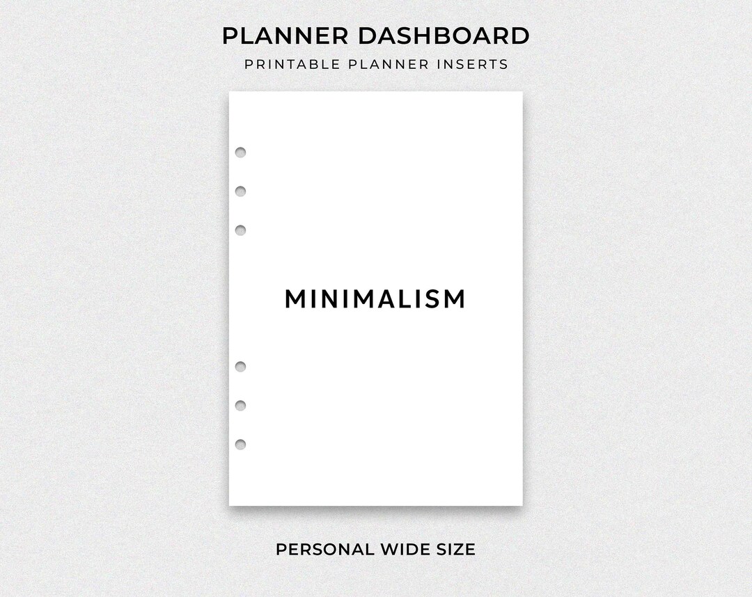 PRINTABLE Planner Dashboard Instant Download Personal Wide Size - Etsy ...