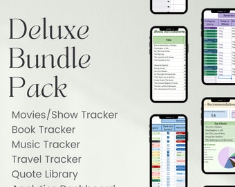 Recommendation Tracker for Books, Movies, Music, and Travel Google Sheets, With Review Excel Spreadsheet, Digital library, Watch List