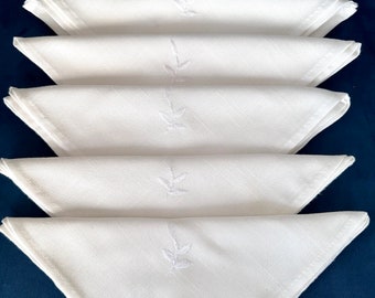 White Cotton Napkins , Vintage Table Linen, Set of Six, Gift For Her