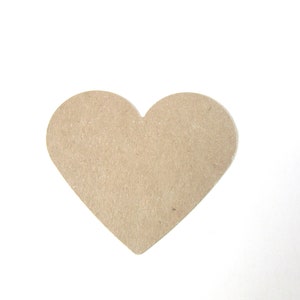 6 x Herzen - zum Selbstbeschriften - Kraftpapier - Geschenkanhänger - Tischkarte - Platzkarte - Hochzeit - Party