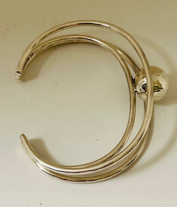 Sterling Silver Boho Three Layer Interlocking Ban… - image 6