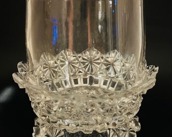 Antique Celery Vase / Jar – Spooner- Blown Glass with Cut and Faceted Motifs- Circa 1900