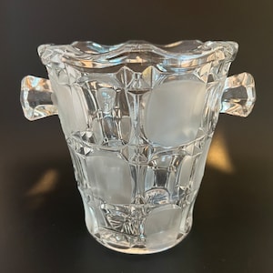 Vintage Bohemian Czech Crystal Ice Bucket - Mid-Century Modern Retro Ice Bucket