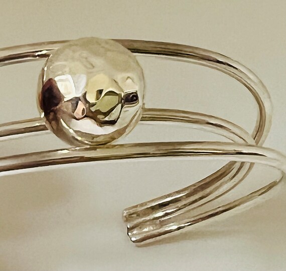 Sterling Silver Boho Three Layer Interlocking Ban… - image 8