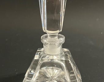 Vintage Crystal Perfume Bottle with Stopper