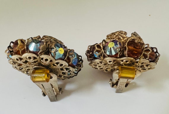 Vintage Signed Hobe Clip On Earrings - Circa 1950 - image 5