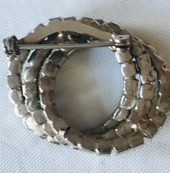 Vintage Three Loop Intertwine Swirl Rhinestone Br… - image 4