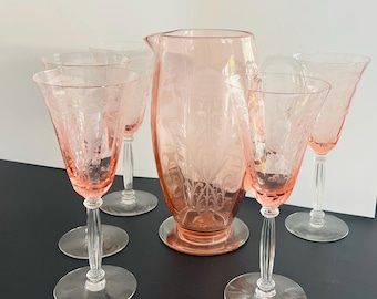 Vintage Lenox Pink Imperial Carnival Glass Windmill Pitcher
