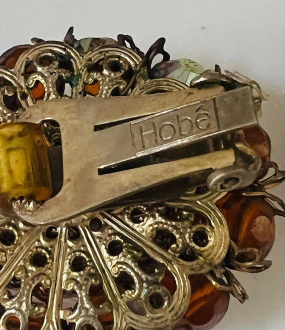 Vintage Signed Hobe Clip On Earrings - Circa 1950 - image 7