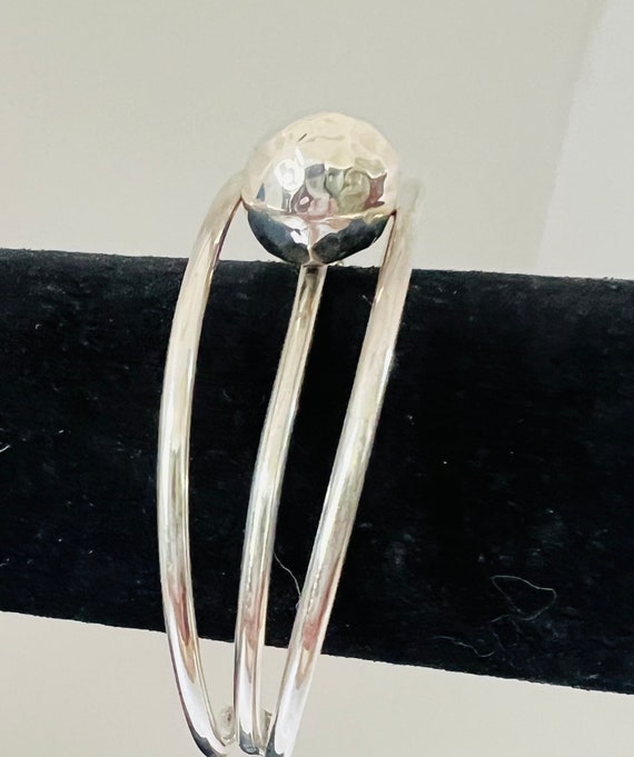 Sterling Silver Boho Three Layer Interlocking Ban… - image 4