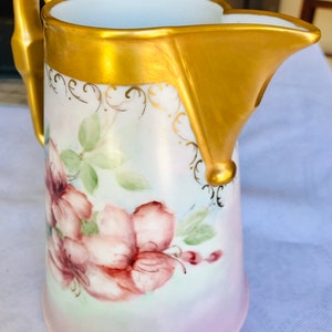 Heinrich Germany hand painted and hand signed vintage pitcher from the 1940s.