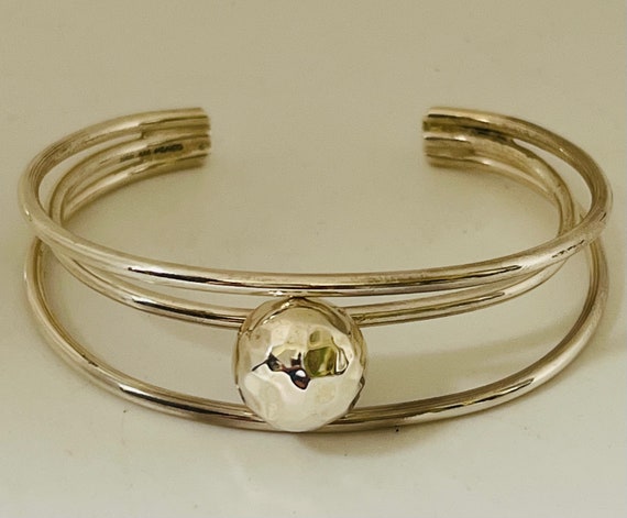 Sterling Silver Boho Three Layer Interlocking Ban… - image 5