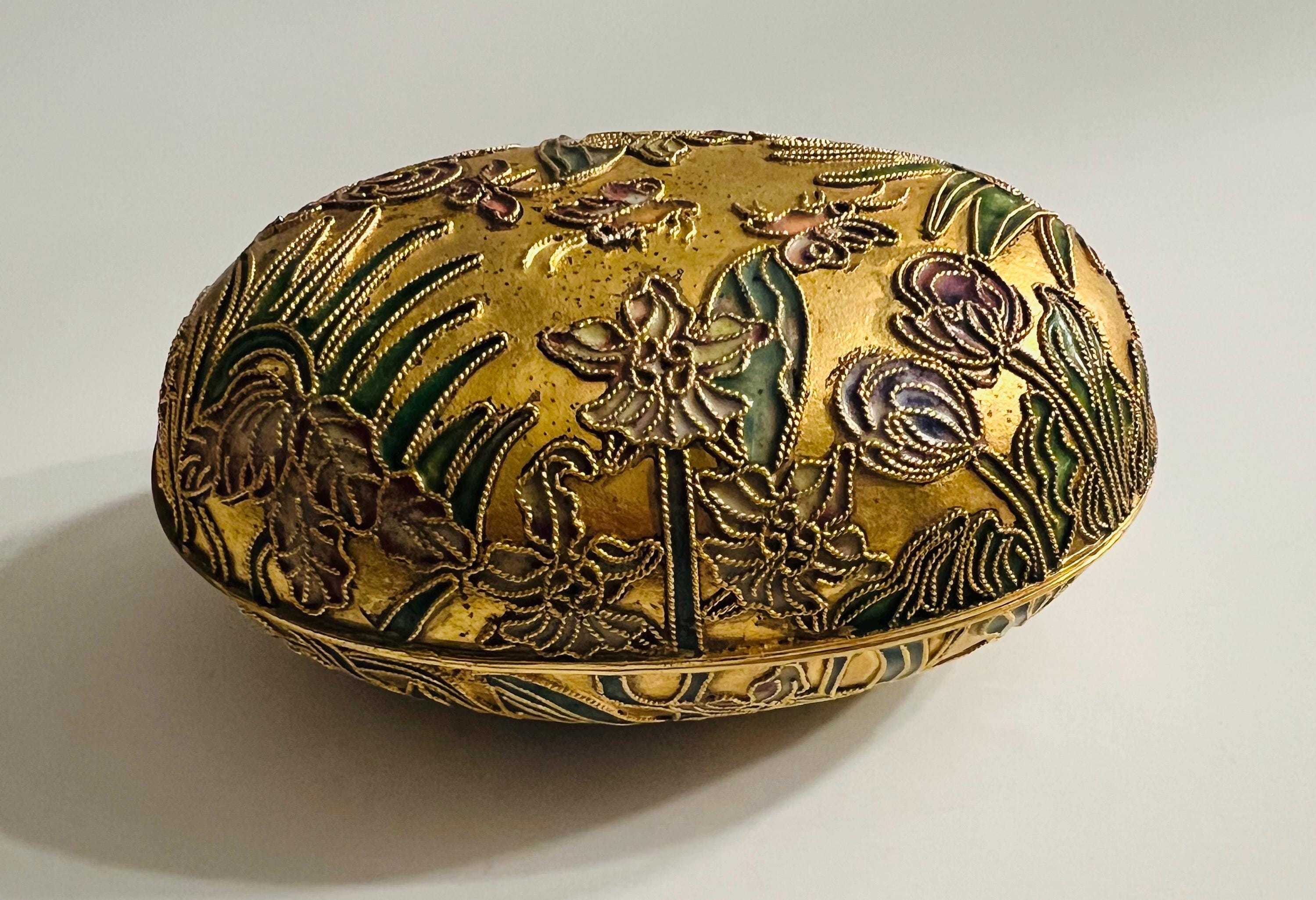 Antique Chinese Brass Enamel Box - Etsy
