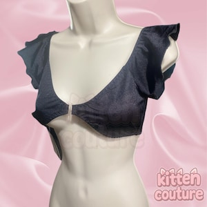 Black Simple Top Exotic Dancewear Rave / Swim Wear
