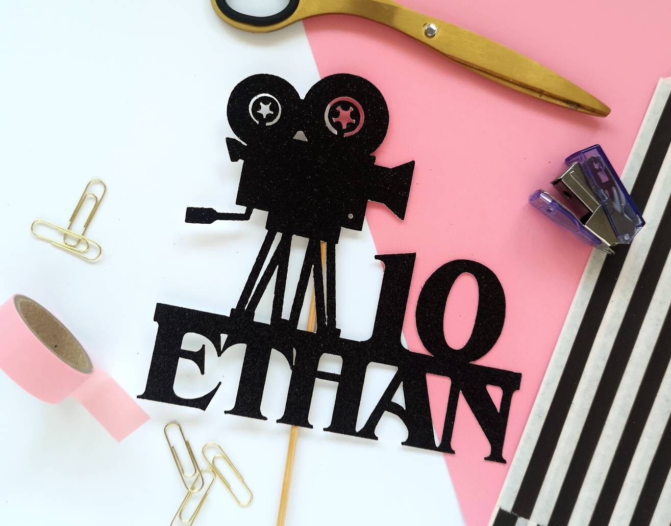 Film Cake Topper Custom Cake Topper Film Director Cake Etsy