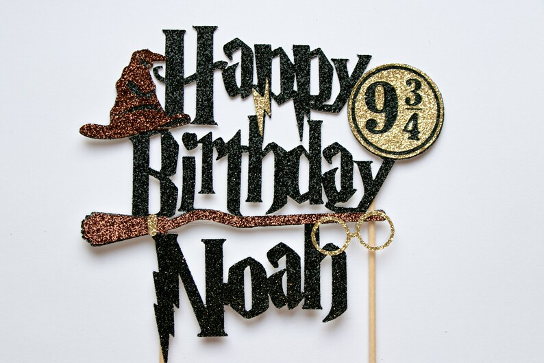 Harry Potter Cake Topper Happy Birthday Topper Name Cake | Etsy