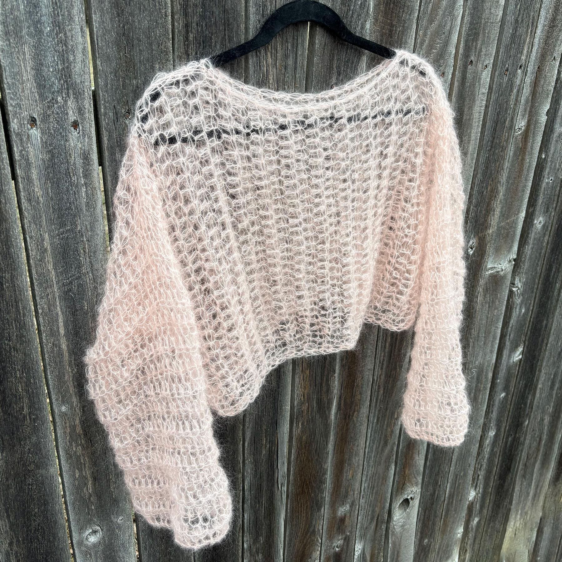 CROCHET PATTERN - Cloudlike Mohair Sweater, Airy Sheer Lace