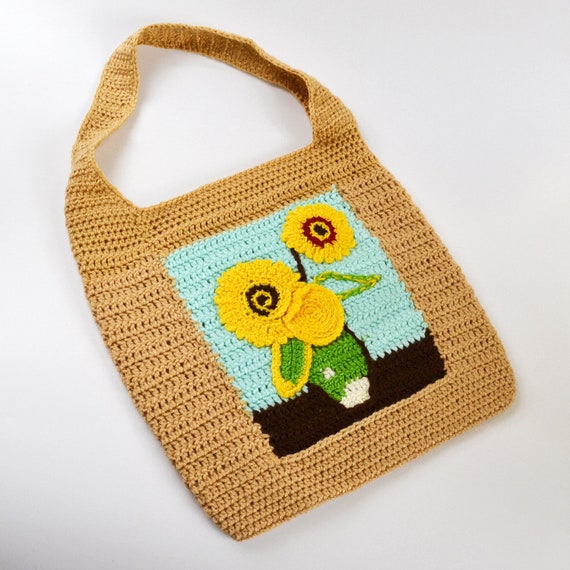 かぎ針編みパターン - ゴッホのひまわりバッグ - Etsy 日本