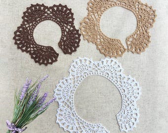 Modèle de col en dentelle au crochet : accessoire de cou vintage point éventail (Modèle PDF)