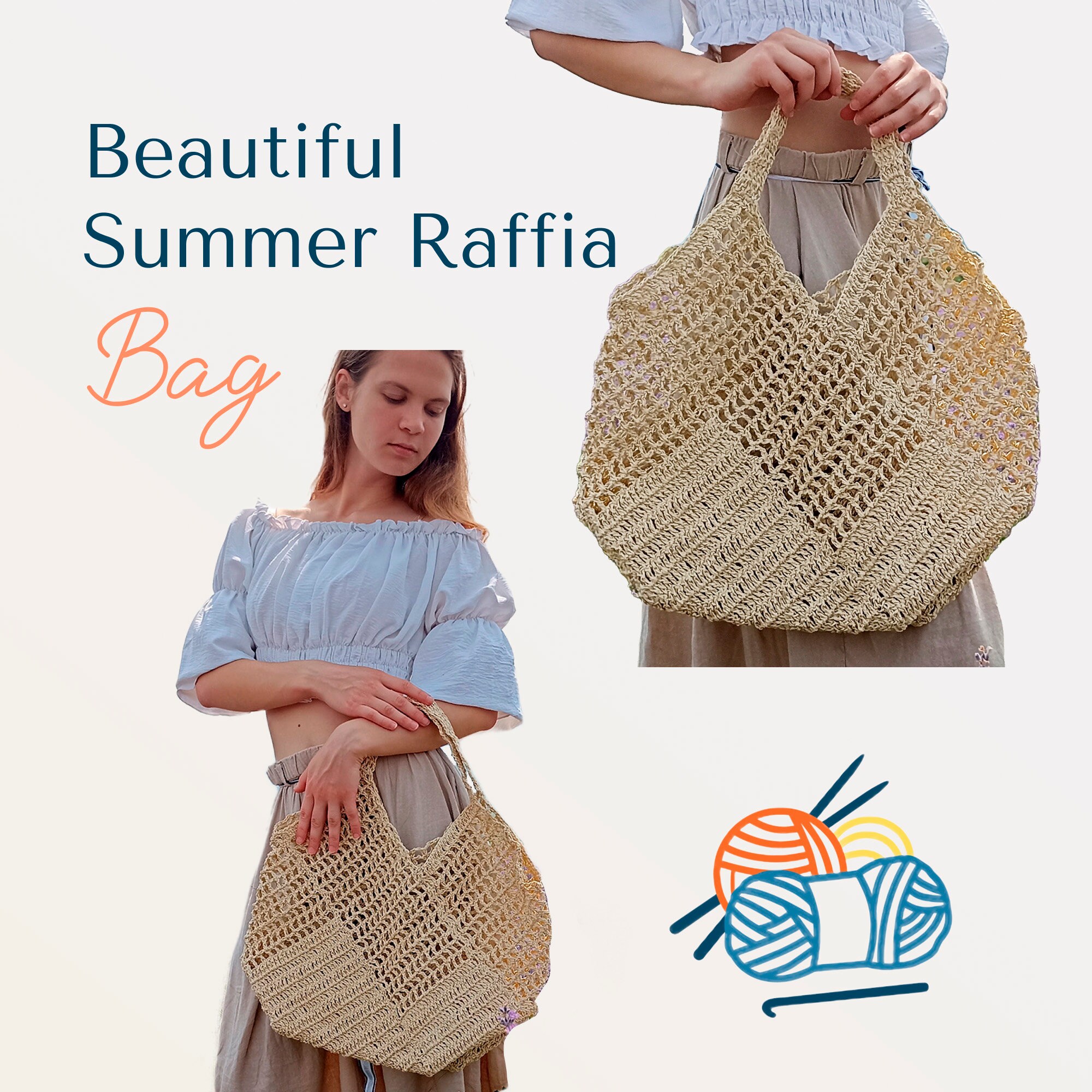 Large Raffa Bag Pattern CROCHET PATTERN Raffia Tote Bag Summer Raffia Bag Pattern - Etsy
