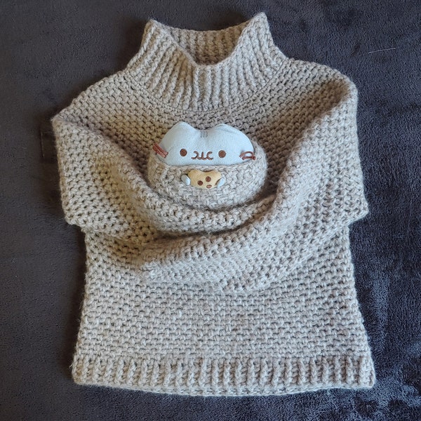 CROCHET PATTERN - Alpaca Hug Sweater, Crocheted Sweater, Jumper pattern template, PDF Crochet Tutorial, Bulky Yarn Sweater