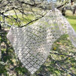 Scarf Crochet Pattern, Easy Lace Shawl, Mohair Kerchief, Beginner Triangle Wrap (PDF)