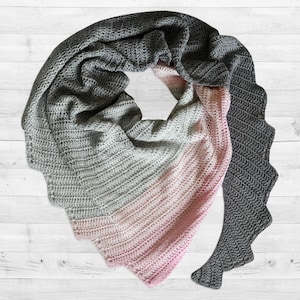MOTIF AU CROCHET - Châle queue de dragon, foulard au crochet