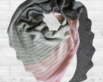 CROCHET PATTERN - Dragon Tail Shawl, Crochet Scarf Wrap