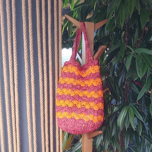 CROCHET PATTERN - Raffia Tote Bag, Easy Market Tote