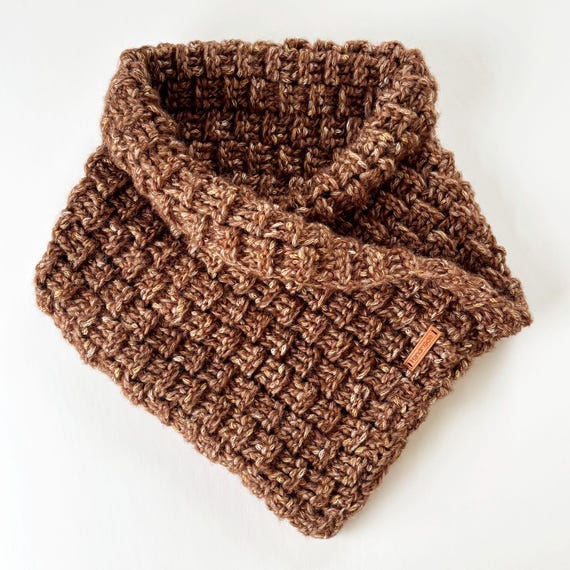 CROCHET PATTERN Cozy Tweed Neckwarmer, Easy Handmade Scarf