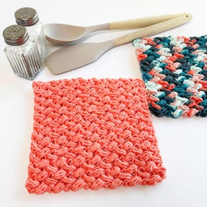 Crochet Pot Holder Pattern: Salmon & Spinach Pie Design (PDF Pattern)