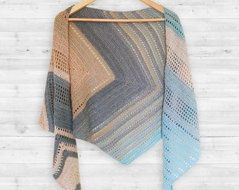 CROCHET PATTERN - Serene Palette Shawl, Triangle Shawl Wrap